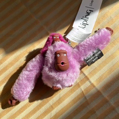 New.Kipling Key Chain-Collectible Monkey”Saya”. Color: Metallic Berry B. Name: Saya. Monkey Bag, B Name, Kipling Monkey, Tiny Monkey, Key Purse, Blue Monkey, Wallet Organization, Id Holder, Key Card Holder