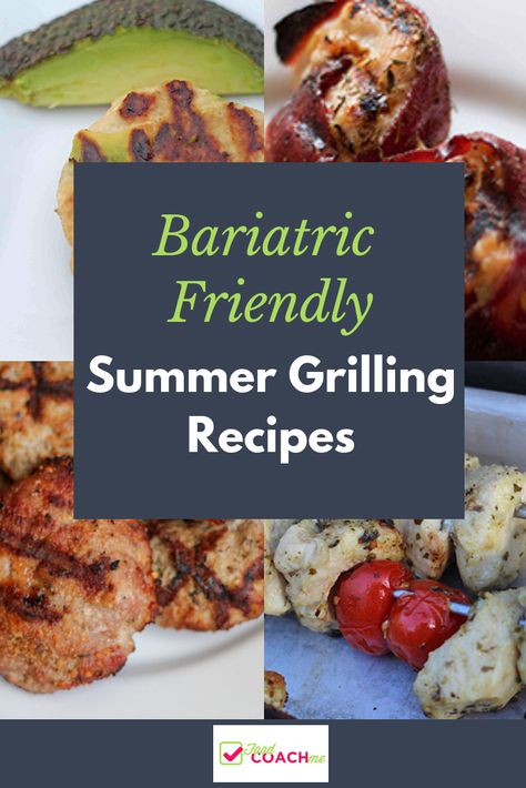 Hundreds of bariatric surgery recipes for the grill! Chicken, burgers, kebabs and more for high protein, high flavor and low-carb meals made quickly. From FoodCoach.Me bariatric nutrition website #bariatric #weightlosssurgery #gastricsleeverecipes #gastricbypassrecipes #grill Bariatric Nutrition, Bariatric Recipes Sleeve Liquid Diet, High Protein Bariatric Recipes, Recipes For The Grill, Bariatric Recipes Sleeve, Vsg Recipes, Nutrition Website, Wls Recipes, Grill Chicken