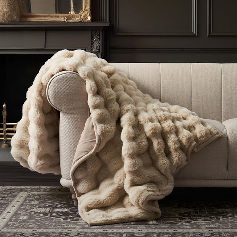 PRICES MAY VARY. Ridgeline Sculpted Faux Fur - Indulge in the opulent charm of our Ridgeline Faux Fur Throw Blanket with beautiful multi-tone marbled colors. This elegant masterpiece stands the tests of taste and time for its luxurious texture and captivating visual appeal. The sculpted fur adds both dimension and depth, creating a stunning focal point that effortlessly elevates any room. Layer it with your existing decor to create a harmonious and sophisticated ambiance. Dreamy Softness - Exper Throw For Bed, Bubble Blanket, Blankets For Winter, Fuzzy Blanket, Faux Fur Throw Blanket, Soft Luxury, Faux Fur Blanket, Reversible Blanket, Fur Throw Blanket