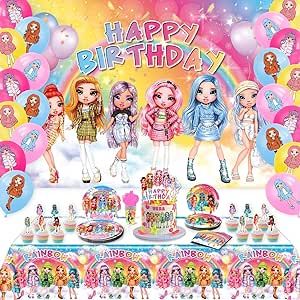 Rainbow High Dolls Theme Birthday Slumber Party Supplies Favors for Junior High School 8 9 10 Decorations kit 113Pcs Included Plates Backdrop Cake Cupcake Toppers Balloons Rainbow High Birthday Party, Easter Color Nails, Birthday Slumber Party, Rainbow High Dolls, Easter Color, Color Nails, Kids Gift Guide, Birthday Supplies, Rainbow High