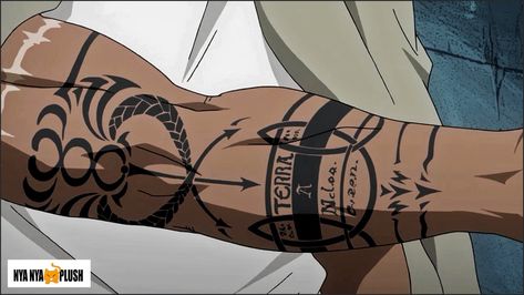 Fullmetal Alchemist Brotherhood - Scar's Right Arm by Nya-Nya-Plush Fullmetal Alchemist Scar, Hand Tattoos Pictures, Brotherhood Tattoo, Hand Tattoo Images, Seal Tattoo, Alchemy Tattoo, Left Arm Tattoos, Tattoo Over Scar, Scar Tattoo