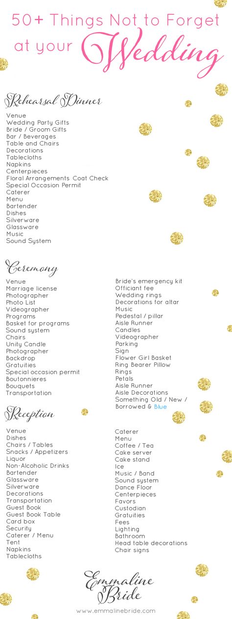 wedding checklist - things not to forget at your wedding - Wedding Day Checklist Printable Day Checklist, Wedding Day Checklist, Checklist Printable, Wedding Info, Bride And Groom Gifts, Wedding Planning Checklist, Wedding Prep, Wedding Officiant, Wedding Checklist