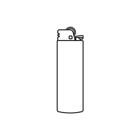 Lighter Outline Icon Illustration on White Background Bic Lighter Drawing, Drawing Of A Lighter, Lighter Clipart, Lighter Drawing Simple, Lighter Outline, Lighter Drawing, Bic Lighter, Graffiti Drawing, Outline Drawings