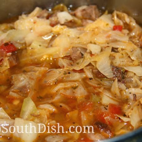 Cajun Cabbage, Cabbage Fat Burning Soup, Sausage Cabbage, Cabbage Stew, Fat Burning Soup, Deep South Dish, Potatoes And Carrots, Cabbage Soup Diet, Rotel Tomatoes