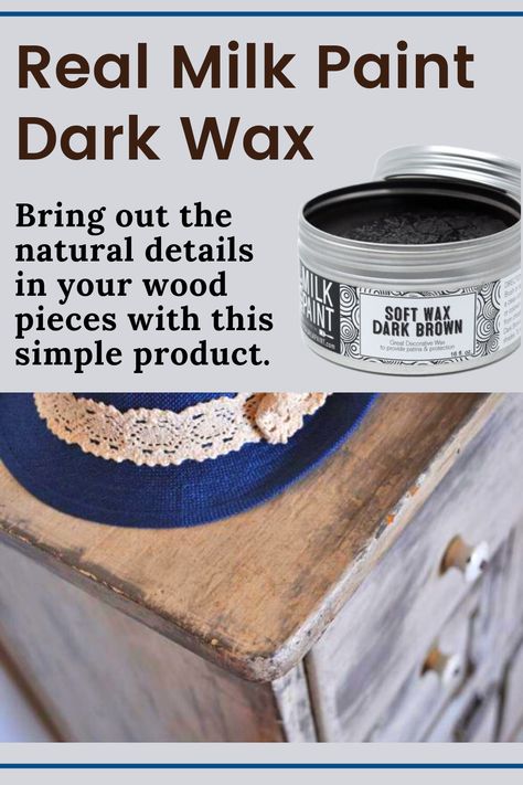 Wood has such beautiful details in it, and we show you how the ways Real Milk Paint Dark Wax can bring forth that beauty. Black Wax Furniture, Real Milk Paint, Dark Furniture, Furniture Wax, Mineral Spirits, Paint Companies, Dark Wax, Handmade Kitchens, Raw Wood