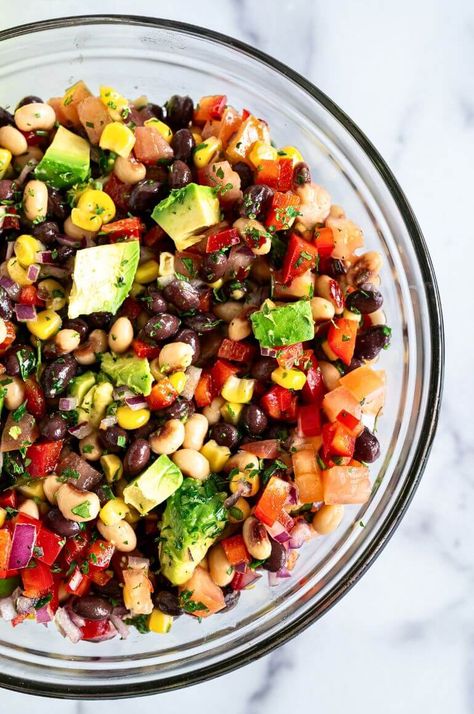 Simple & Fresh Cowboy Caviar - Yummy and fully Composed Salads, Easy Cowboy Caviar, Salad Dip, Holiday Potluck, Cooking Thanksgiving Dinner, Beans And Corn, Thanksgiving Food Sides, Caviar Recipes, Vegan Party Food