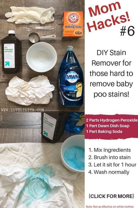 40  Hacks, Tips, and Tricks Every Mom Should Know - LoveLiliya Baby Stains, Diy Stain Remover, Deep Cleaning Hacks, Diy Staining, Cleaning Painted Walls, Baby Life Hacks, Dawn Dish Soap, Glass Cooktop, Deep Cleaning Tips