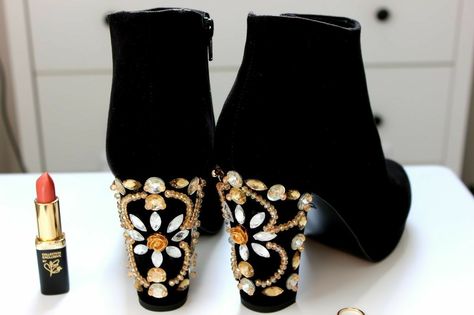 Diy Heels, Shoe Refashion, Shoe Makeover, Pinterest Jewelry, Embellished Shoes, Diy Vetement, Pinterest Fashion, Diy Shoes, Fashion Tips For Women