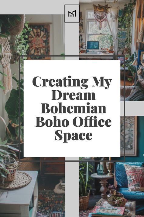 Craft your dream office with Boho Office Bliss, where dreamy design meets bohemian charm. Infuse your workspace with eclectic elements, vibrant textiles, and lush plants for a truly inspirational setting. It's a sanctuary where creativity flows, surrounded by unique and personalized decor that reflects your free-spirited style. Boho Office Space, Boho Workspace, Bohemian Office Space, Boho Office Space Workspaces, Office Craft Room Combo, Bohemian Office, Lush Plants, Boho Office, Dreamy Design