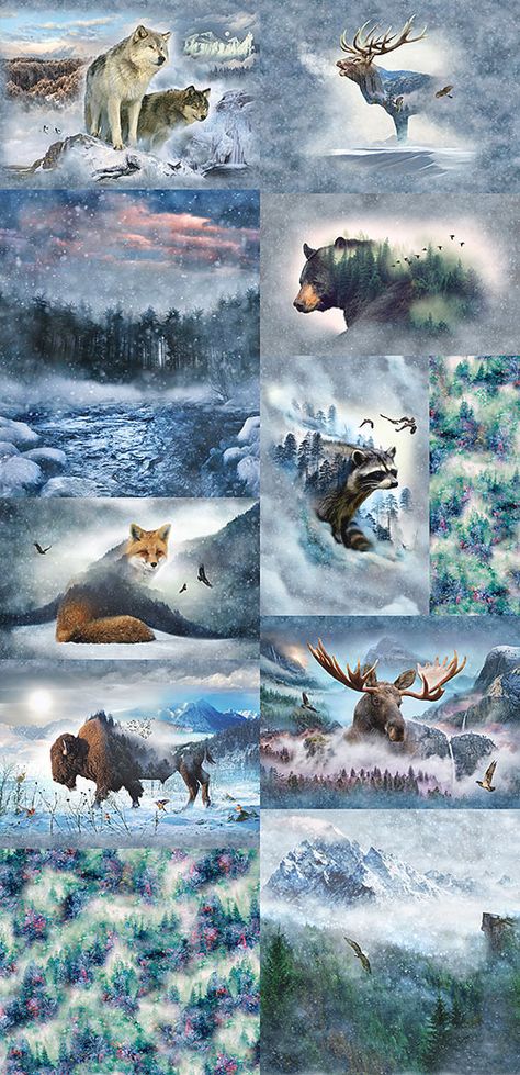 Wild Pictures, Hoffman Fabrics, Call Of The Wild, Nana Gifts, Panel Quilts, Digital Print Fabric, Wild Animal, Fabric Panels, Woodland Animals