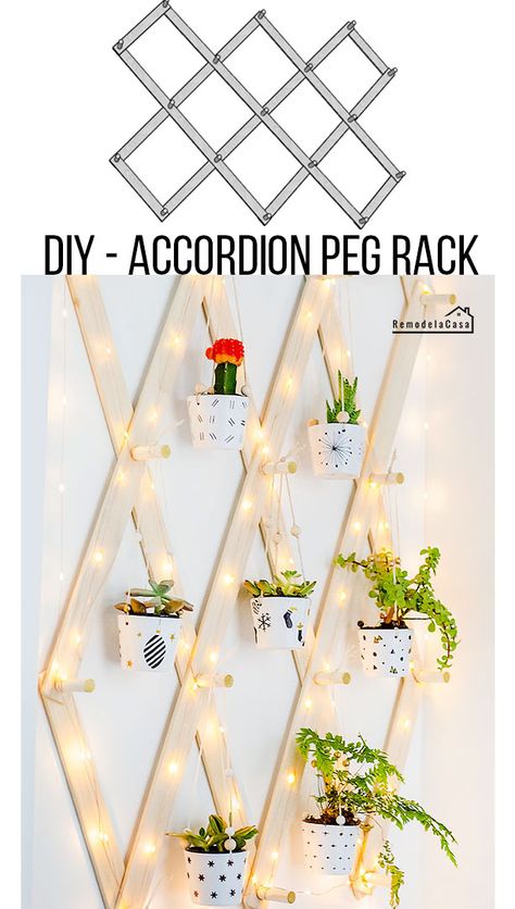 DIY - Accordion Peg Rack Accordion Rack Ideas, Accordion Hook Rack Decor, Accordion Wall Rack Decor, Accordion Peg Rack Decor, Accordian Peg Rack Ideas, Accordion Hook Rack, Accordion Wall Rack, Accordion Rack, Accordion Peg Rack