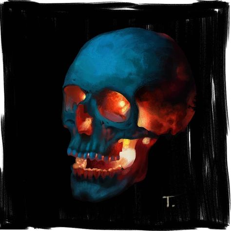 Glowing Skull, Skull Reference, Graffiti Doodles, Skulls Drawing, Skeleton Art, Skull Wallpaper, Scary Art, Traditional Paintings, Skull And Bones