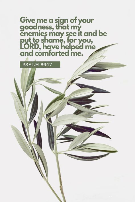 Psalm 86:17 Psalm 86:17, Exams Motivation, Psalm 109, Aesthetic Scripture, Scriptures Verses, Psalm 35, Strength Bible Quotes, Strength Bible, Psalm 86