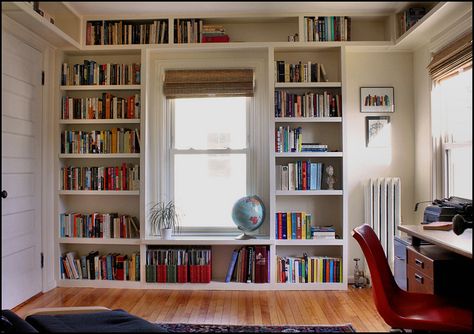 dream home Reading Nook Window Seat, Reading Nook Window, Built In Bookshelves, Built In Shelves Living Room, Home Library Design, House Bedrooms, Bookcase Wall, Wall Bookshelves, Living Room Shelves