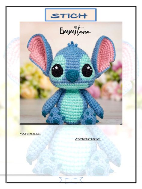 Stitch Amigurumi, Disney Crochet Pattern, Crochet Tutorial Pattern, Quick Crochet Patterns, Crochet Keychain Pattern, Knitting Patterns Toys, Fun Crochet Projects, Quick Crochet, Crochet Diy