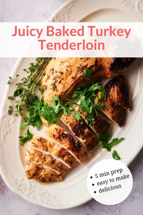 Baked Turkey Tenderloin, Baked Turkey Breast, Turkey Breast Tenderloin, Mustard Marinade, Turkey Tenderloin Recipes, Baked Turkey Wings, Turkey Tenderloin, Slender Kitchen, Maple Mustard