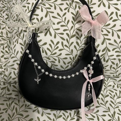 coquette bag #coquette #bag #fairy... - Depop Coquette Shoulder Bag, Coquette Bag, Coquette School, Pink Bags, Japanese Bag, Bags Pink, Pink Coquette, School Outfit, Bag Shoulder