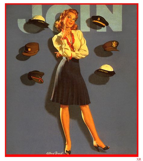 artist- Al Buell Al Buell, Wwii Women, Ww2 Posters, Wwii Posters, Military Poster, Pin Up Vintage, Creation Photo, Pinup Art, Vintage Pin Up