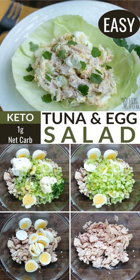 Tuna Egg Salad Recipe, Tuna And Egg Salad, Keto Sandwiches, Low Carb Sandwich, Keto Tuna Salad, Tuna Egg Salad, Keto Tuna, Keto Fish, Low Carb Sandwiches