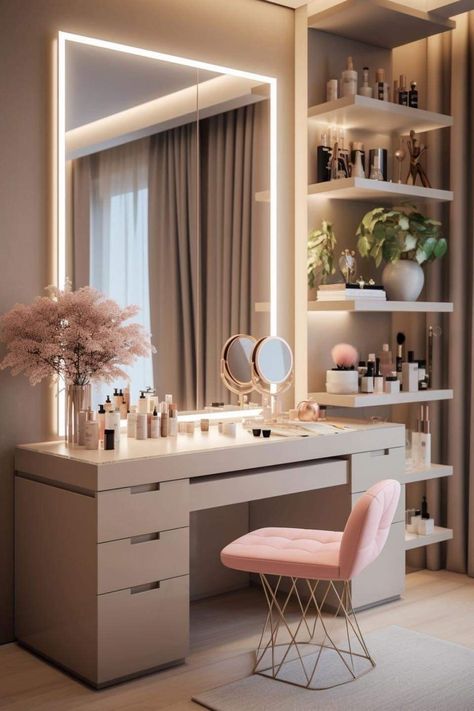 Stylish Room Decor, Dressing Room Decor, Dressing Table Design, Cozy Room Decor, Room Makeover Bedroom, Dressing Room Design, Dream House Interior, House Interior Decor, Room Inspiration Bedroom