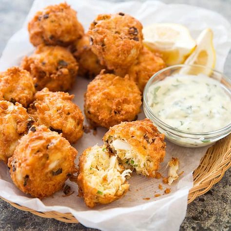 Maryland Crab Fluff | Cook's Country Crab Balls Recipe, Maryland Recipes, Crab Balls, Fried Crab Cakes, Fried Crab, Cooks Country, Donut Toppings, Maryland Crabs, Cookie Toppings