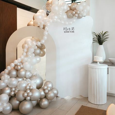 Prosecco & Pearls Bridal Shower 🍾🐚 Backdrop, Design & Welcome sign @thedreamthemeco PhotoBooth @forthememzphotobooth MUA @caramelslays Charcuterie Board @gatherandgrazebytania_ Sweets @attys_sweet_heart . . . #BridalShowerBalloons #ShoweredWithLove #BridalBliss #LoveIsInTheAir #BridalShowerDecor #BrideToBe #BalloonElegance #CelebratingLove #WeddingPrep #BridalShowerInspo #MiamiBridalShower #MiamiBalloons Entrance Party Decor, Pearl Bridal Shower, Bridal Shower Inspo, Bridal Shower Balloons, Bridal Shower Backdrop, Shower Backdrop, Backdrop Design, Wedding Prep, Women Birthday