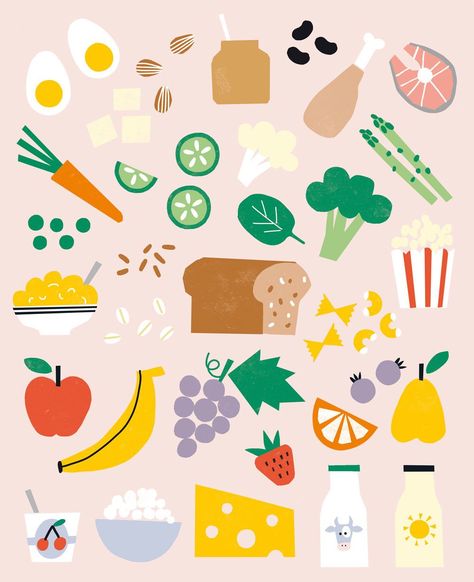 Eating Food Illustration, Ekaterina Trukhan, Eating Food, Illustration Food, Food Illustration, Fruits Vegetables, Children's Book Illustration, Food Illustrations, Children's Books