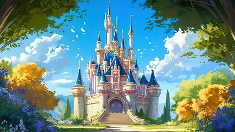 Cinderella Background Landscape, Snow White Castle Background, Beauty And The Beast Aesthetic Wallpaper Laptop, Beauty And The Beast Castle Drawing, Disney Wallpaper Landscape, Disney Princess Castle Background, Disney Princess Desktop Wallpaper, Aurora Desktop Wallpaper, Disney Pc Wallpaper