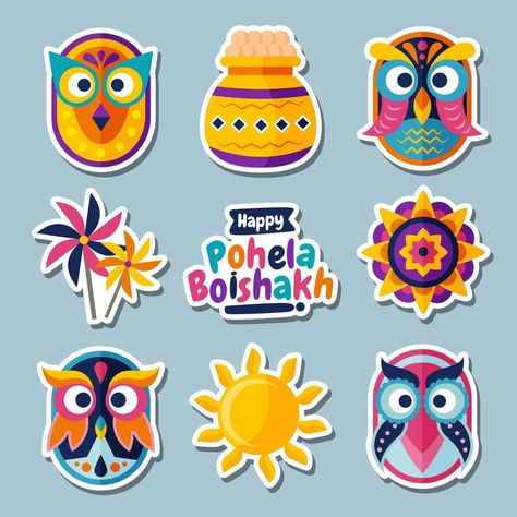 Pohela Boishakh Sticker Pohela Boishakh Decoration, Bengali New Year Drawing, Pohela Boishakh Art, Poila Boishakh Creative, Poila Boishakh, Sports Wear Fashion Illustration, Pohela Boishakh, New Year's Drawings, Bengali New Year