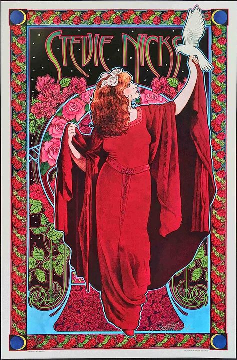 80s Posters Art, Stevie Nicks Poster, White Winged Dove, Classic Rock Lyrics, Stevie Nicks Concert, Rock Poster Art, Shop Stevie, Dove Tattoo, Promo Poster