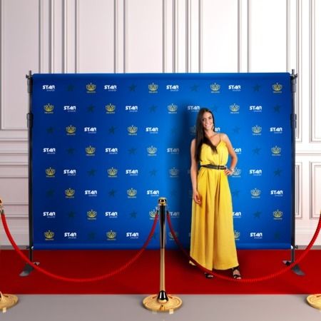 Step and Repeat Banners - Red Carpet Banners - Print Custom Backdrops | UPrinting Red Carpet Backdrop Design, Red Carpet Backdrop, Step And Repeat, Carpet Trends, Banner Stands, Banner Sizes, Backdrop Design, Media Wall, Photo Booth Backdrop