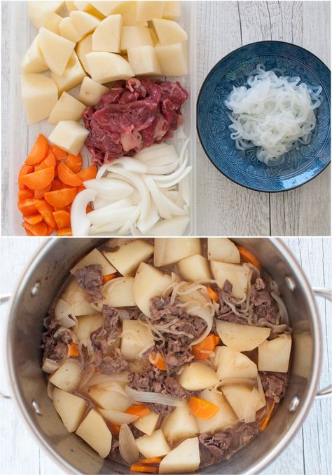 Nikujaga Recipe Japanese Style, Nikujaga Recipe, Japanese Meat, Dashi Stock, Tin Collection, Potato Stew, Hawaiian Dishes, Recipes Asian, Easy Japanese Recipes