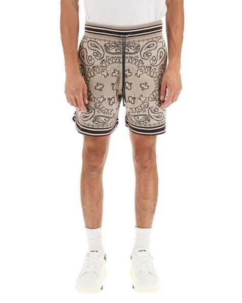 Amiri Bandana Knit Shorts in Natural for Men | Lyst UK Casual Shorts For Men, Yellow Sweatshirt, Twill Shorts, Shorts For Men, Silk Shorts, Bandana Print, Printed Drawstring, Distressed Denim Shorts, Printed Denim