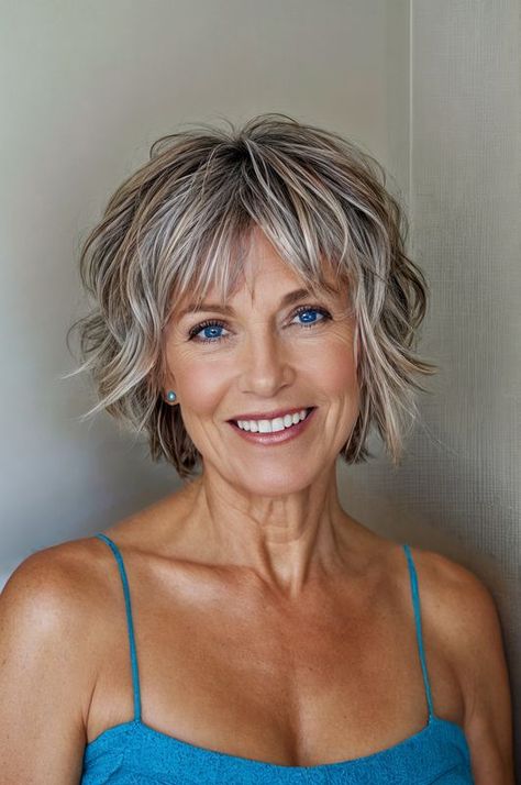 Explore 20 short hairstyles that promise to lift and energize your look, perfect for women over 50 seeking to inject vibrancy into their fine hair. Bob Haircut For Fine Hair Over 50, Hairstyles 60 And Over, Chin Length Hairstyles For Women Over 50, Medium Length Wavy Layered Hair, Short Shag Hairstyles For Thinning Hair, Donna Mills Hair, Updated Hairstyles For Women Over 50, Short Hair Styles For Gray Hair, Warm Blonde Highlights Short Hair