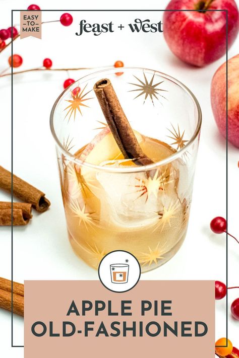 Make the perfect fall cocktail, an apple cider old-fashioned, with homemade apple syrup, apple cider and bourbon, plus apple pie spices. Apple Pie Bourbon, Apple Cider And Bourbon, Apple Syrup, Apple Pie Cocktail, Perfect Apple Pie, Apple Cider Cocktail, Homemade Apple Cider, Cider Cocktails, Fall Cocktail