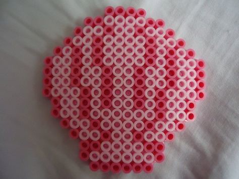 Pink Seashell by PerlerHime - Kandi Photos on Kandi Patterns Melted Bead Crafts, Minecraft Pattern, Pink Seashell, Melty Bead Patterns, Fuse Bead Patterns, Diy Perler Bead Crafts, Hama Beads Patterns, Diy Perler Beads, Melting Beads