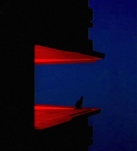 Apollo Art Ξxchange on Instagram: “Staring straight into the twilight is a lone feline whose silhouette sits in harmony to the spatial composition Black, Red and Blue…” Liminal Space Painting, Red Liminal Space, Liminal Space Photography, Sleep Realms, Jonathan Core, Liminal Space Art, Red Hood Movie, Liminal Art, Liminal Space Aesthetic