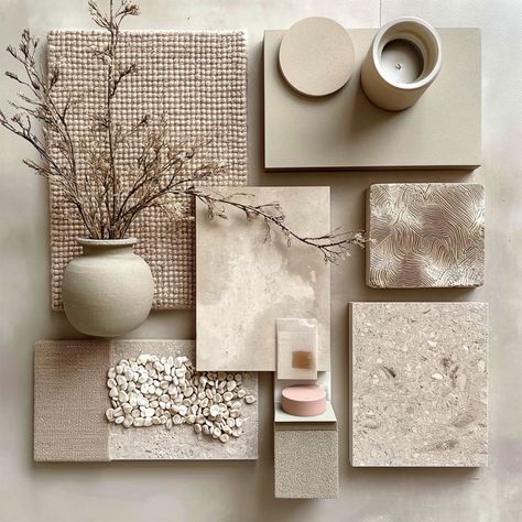 Japandi Materials Mood Board Japandi Materials, Modern Clean Living Room, Japandi Moodboard, Clean Living Room, Japandi House, Clean Living Rooms, Japandi Home Decor, Muted Earth Tones, Japandi Interior Design