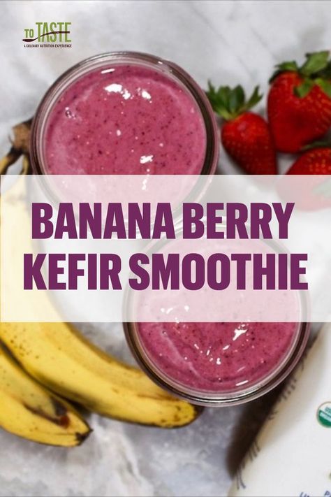 Kefir Breakfast, Kefir Smoothie, Banana Spinach Smoothie, Frozen Fruit Recipes, Kefir Recipes, Banana Smoothie Recipe, Frozen Berries, Healthy Breakfast Smoothies, Healthy Banana