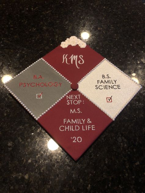 Graduation from CWU! Fun graduation cap to celebrate the big day. On to the next one! 🎓 Child Development Graduation Cap, Science Graduation Cap, Grad Cap Decorated, College Graduation Cap Decoration, Child Life Specialist, Diy Graduation Cap, Diy Graduation, Grad Caps, Cap Decoration