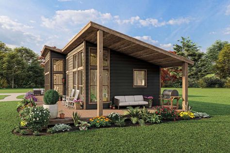 Small house plans 2 Bedroom Barndominium Floor Plans, 2 Bedroom Barndominium, Bookshelf Designs, Modern Front Porches, Small Home Plan, Modern Tropical House, Coastal House Plans, Barn Style House Plans, Coastal House