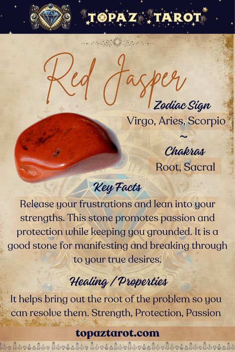 Harness the grounding strength of Red Jasper's earthy energy🌱🔴 Let its deep resonance anchor you to the present moment, empowering you to navigate life's challenges with steadfast determination. #thetopaztarot #topaztarotcrystals #crystals #RedJasper #RedJaspercrystals  #CrystalHealing #CrystalLove #CrystalEnergy #RedJasperMagic Red Jasper Affirmation, Red Vein Jasper Meaning, Red Jasper Crystal Meaning, Crystal Wishlist, Red Jasper Crystal, Jasper Meaning, Jasper Crystals, Red Veins, Red Jasper Stone