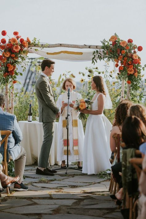 Wedding Chuppah Flowers, Floral Chuppah, Chuppah Flowers, Patterned Bridesmaid, Patterned Bridesmaid Dresses, Interfaith Wedding, Wedding Chuppah, Zoo Wedding, Wedding Ceremony Traditions