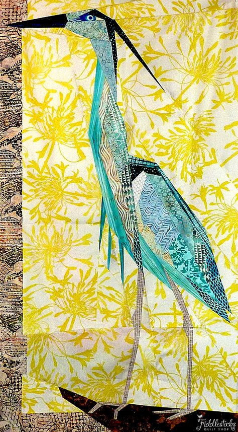 Great Blue Heron - Ann Shaw - Pattern Bird Quilt Blocks, Paper Pieced Quilt Patterns, Great Blue Heron, Paper Pieced Quilt, Bird Quilt, Landscape Quilts, Animal Quilts, Paper Piecing Quilts, Patchwork Quilting