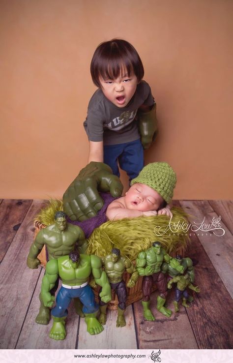 Hulk Theme, Boy Nursery Themes, Baby Food Containers, Baby Boy Nursery Themes, Crochet Baby Cocoon, Sibling Photography, Big Brothers, Baby Shoot, Baby Boy Photography