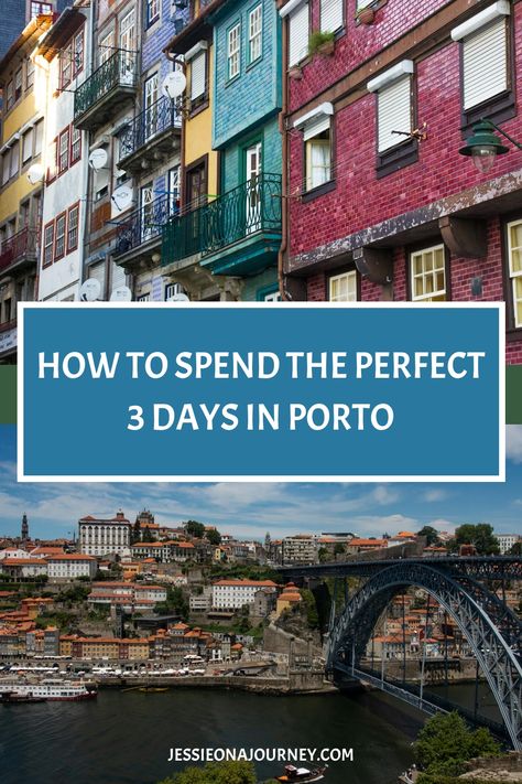 Pinterest pin showing photos of porto in portugal. Day Trips From Porto Portugal, Porto Itinerary, Porto Travel Guide, Day Trips From Porto, Trip To Portugal, Porto Travel, Europe Train Travel, Europe Packing List, Cities In Germany