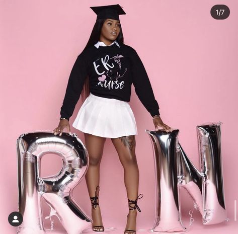 Black Nurse Photoshoot, Graduation Pictures Outfits, Nursing School Graduation Pictures, Black Nurses, Long Legged Girls, Nursing School Graduation Party, Nursing Graduation Pictures, College Graduation Photoshoot, Grad Pictures