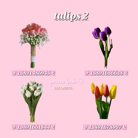 follow my tiktok - @parisxoxs Roblox Flower Bouquet Code, Spring Decals Bloxburg, Bloxburg Flower Decals Codes, Flower Decals Bloxburg, Farmhouse Decals, Bloxburg Food Decals, Stair Decals, School Decal, Bloxburg Decals Codes Aesthetic