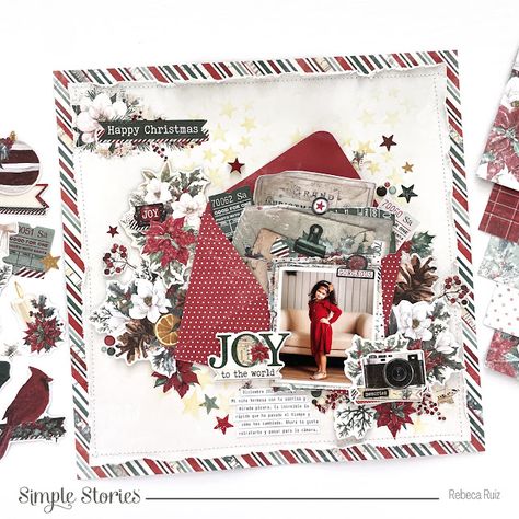 Joy to the World Layout Winter Scrapbook Layouts, Christmas Scrapbook Pages, Christmas Scrapbook Layouts, Christmas Layouts, Scrapbook Layout Sketches, Christmas Scrapbook, Bits And Pieces, Scrapbook Sketches, Simple Stories