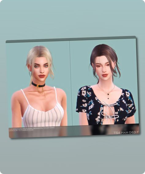 Sims 4 Hairstyle CC: Female Hair G63 By Daisy-Sims Sims Hairstyles, 4 Hairstyles, Mod Jacket, Sims 4 Cc Download, Female Hair, Best Sims, Hair Food, Low Ponytail, Family Fashion